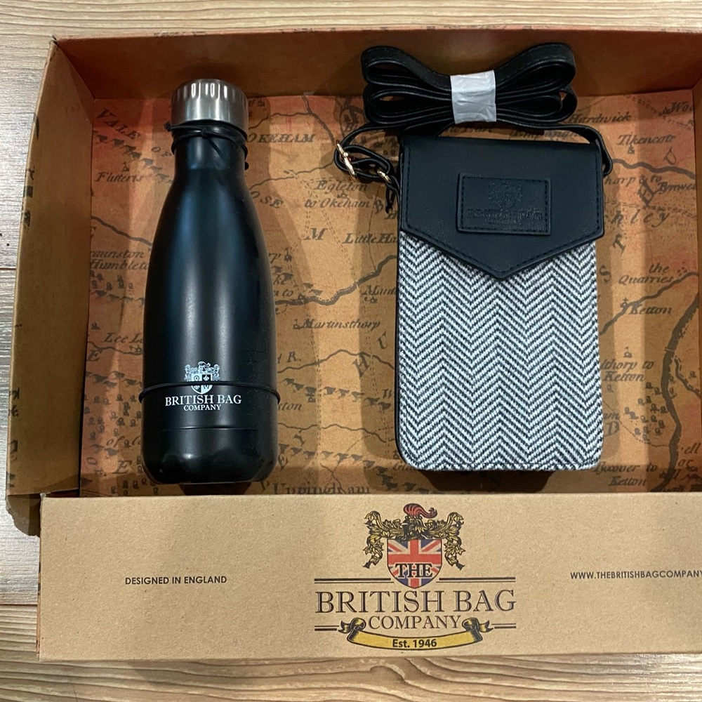 British Bag Company Crossbody and Water Bottle Set